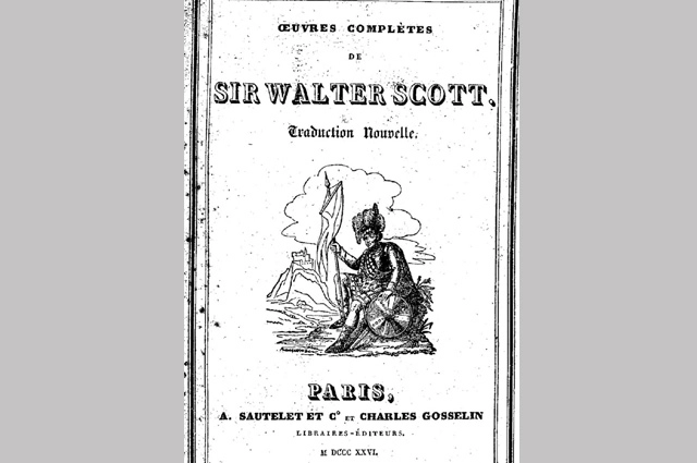 Обложка перевода Полного собрания сочинений Вальтера Скотта в Париже в 1826 году.