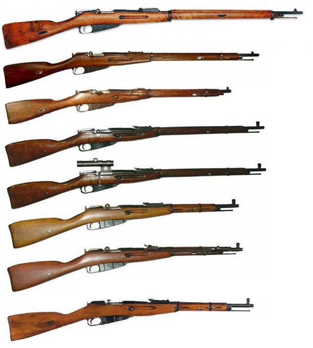 Различные модификации винтовок и карабинов.