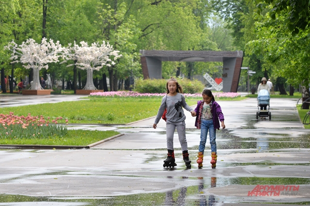 Летом в парке бесплатно учат кататься на роликовых коньках тех, кому 5 лет и больше.