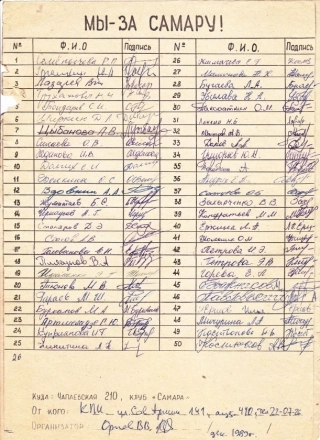 Те самые подписные листы за переименование.