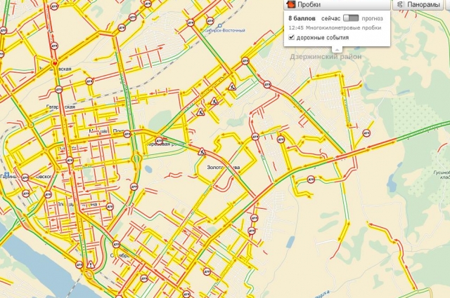 Карта пробок в новосибирске сейчас