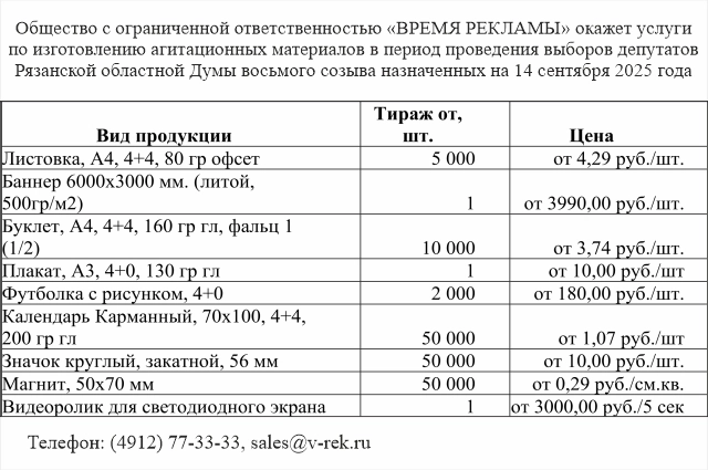 стоимость услуг