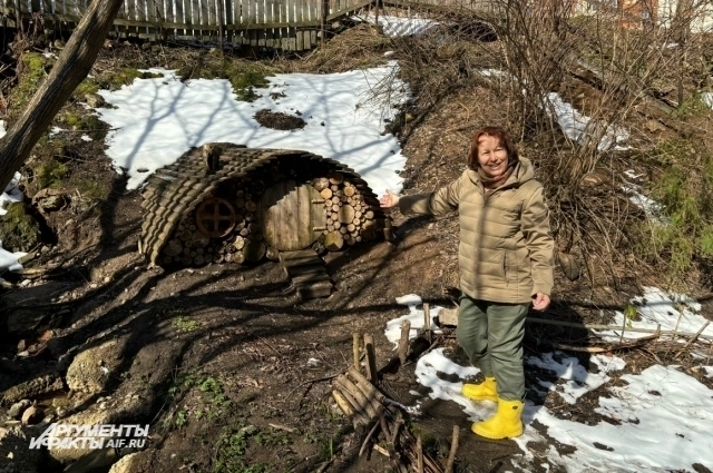 Это созданный руками экоактивистов дом для насекомых и грибов.