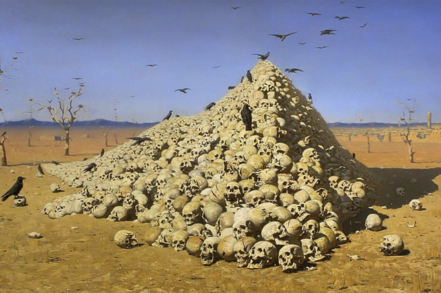 «Апофеоз войны» – самая знаменитая картина Верещагина, которую сам он называл «мёртвой природой».