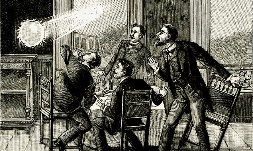 Шаровая молния на гравюре XIX века.