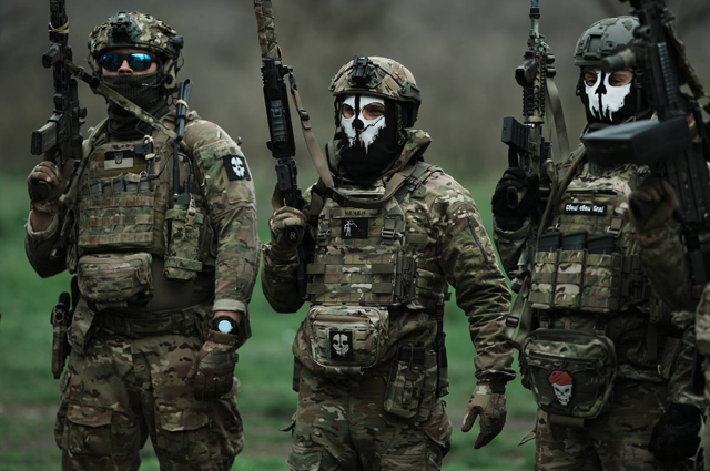 Бойцы спецбатальон разведки ГУР МО Украины под названием «Шаман»