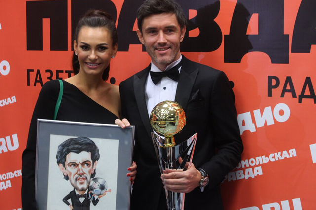 Юрий Жирков с супругой Инной на церемонии вручения футбольной премии «Джентльмен года-2019».