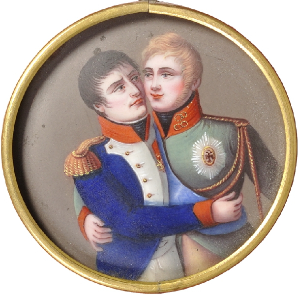 Медальон Миниатюра на тему Тильзитского мира, Франция. 1810-е