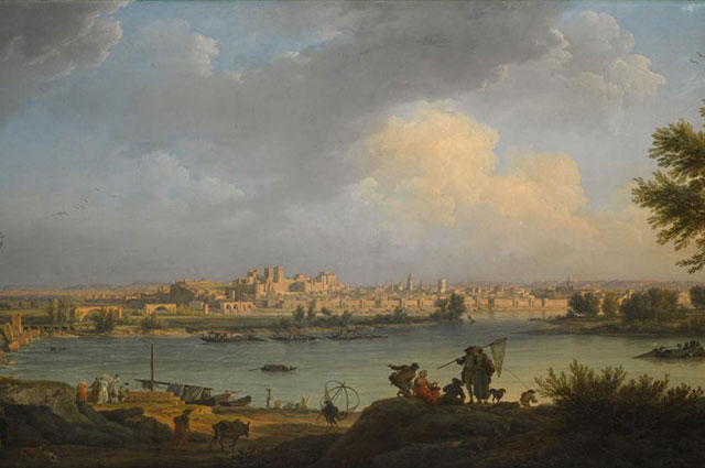 Вид на Авиньон с правого берега Роны. Фрагмент картины Жозефа Верне.