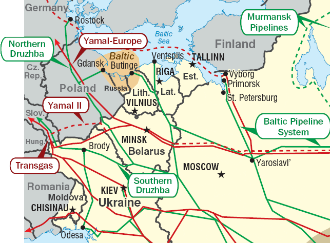 Магистральные трубопроводы Восточной Европы