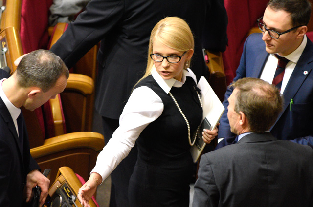 Юлия Тимошенко на заседании Верховной Рады Украины.