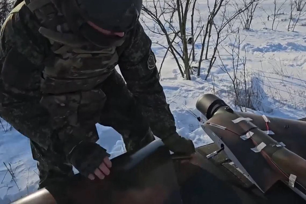 Запуск разведывательного БПЛА «Zala».