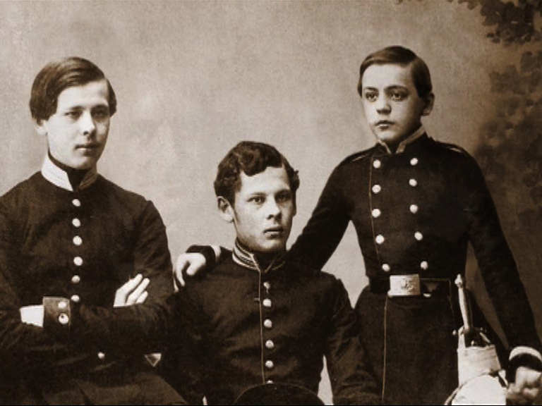 Братья Фёдор, Анатолий и Савва, 1856 год.