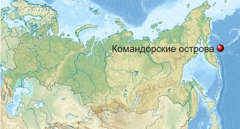 Командорские острова на карте.