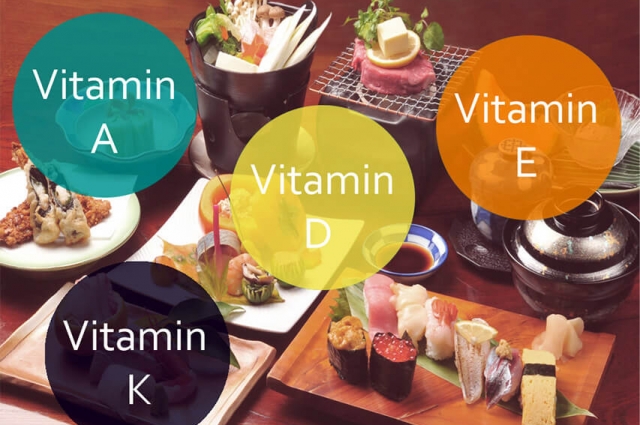 Жирорастворимые витамины в продуктах.
