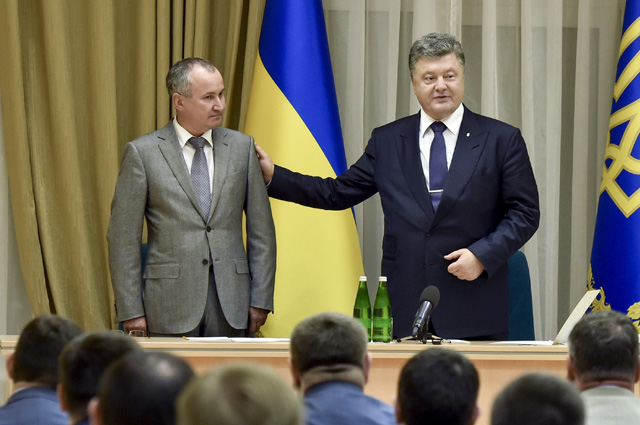 Президент Украины Петр Порошенко во время представления нового руководителя Службы безопасности Украины Василия Грицака.