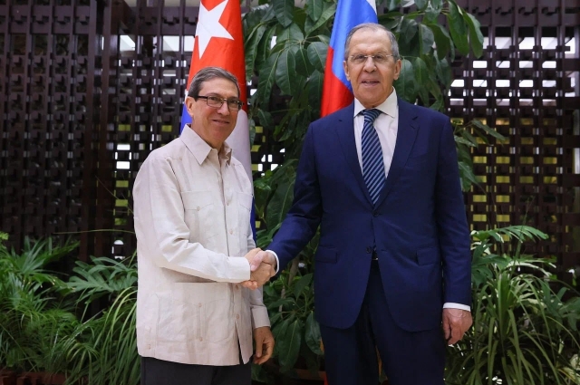 Сергей Лавров проводит встречу с Министром иностранных дел Кубы Б.Родригесом. Гавана, 20 апреля 2023.