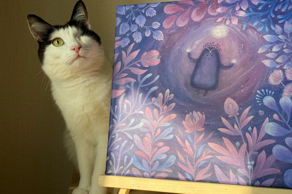 Тимоша — первый ценитель искусства.