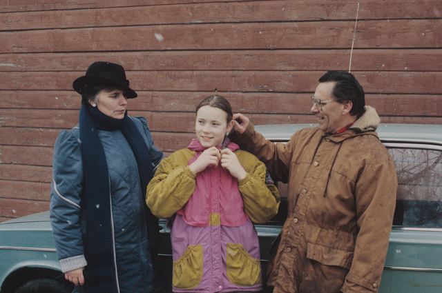 Раса Прасцевичюте с приемными родителями Пиюсом Адомайтисом и Софией Адомайтене. 1995 г.