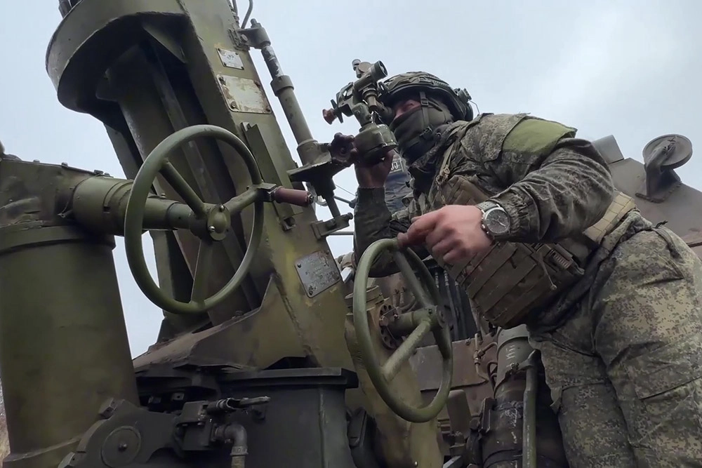 Работа миномета «Тюльпан»