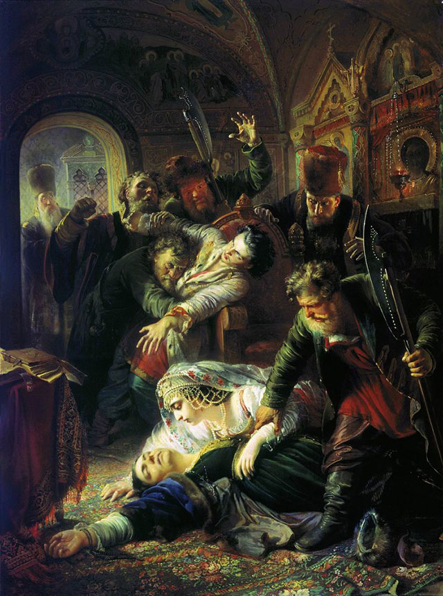 Убийство Фёдора Годунова. Картина К. Е. Маковского (1862).