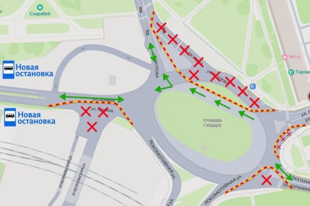 Схема движения на кольце с 3 августа