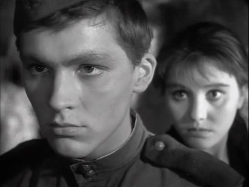 Владимир Ивашов и Жанна Прохоренко в фильме  «Баллада о солдате», 1959 г.