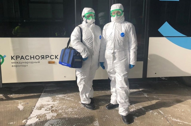 Пока что в аэропорту Красноярск не зарегистрировано ни одного пациента с коронавирусом - но тренировки идут постоянно.
