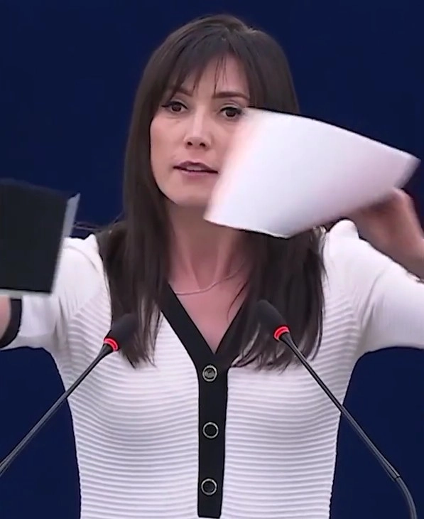 Ева Зайончковская-Герник разорвала принесенный с собой флаг УПА.