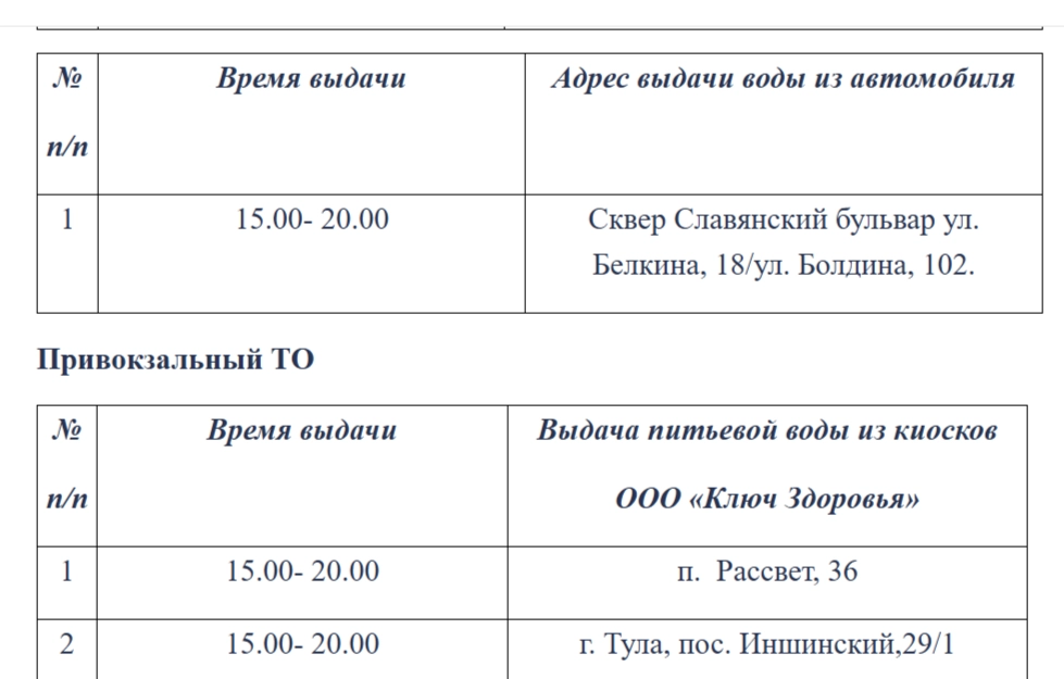 раздача воды