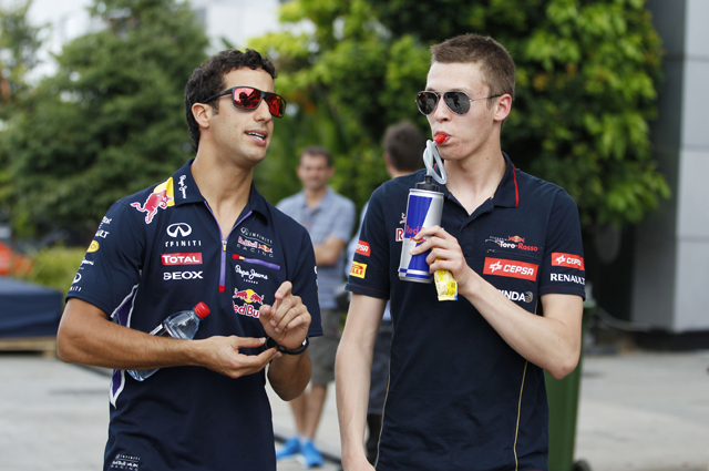 Новая звезда Red Bull Даниэль Риккардо и гонщик Toro Rosso Даниил Квят