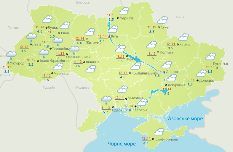 Прогноз погоды на 19 апреля.