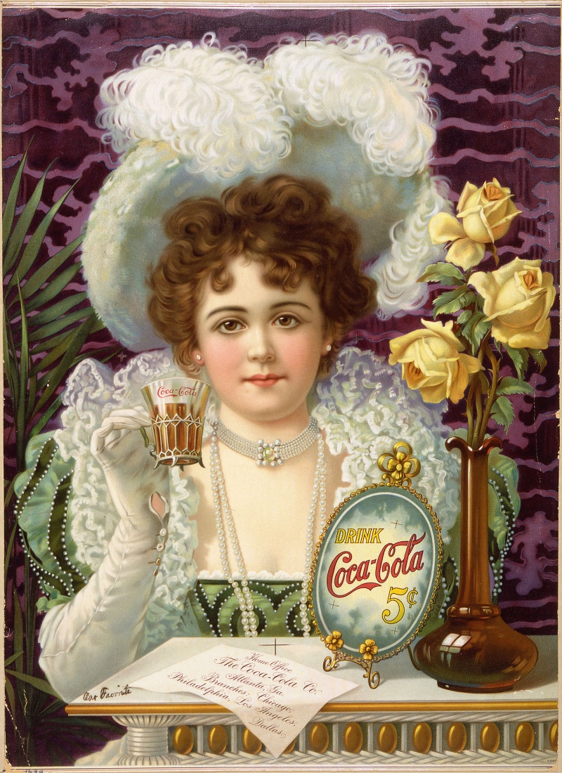 «“Кока-кола” за 5 центов» — рекламный плакат «Кока-Колы» периода 1890–1900 гг.