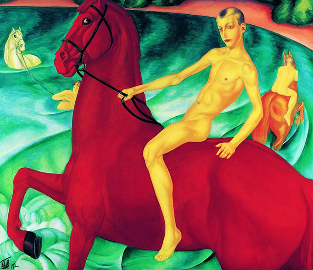 Картина «Купание красного коня». Кузьма Петров-Водкин