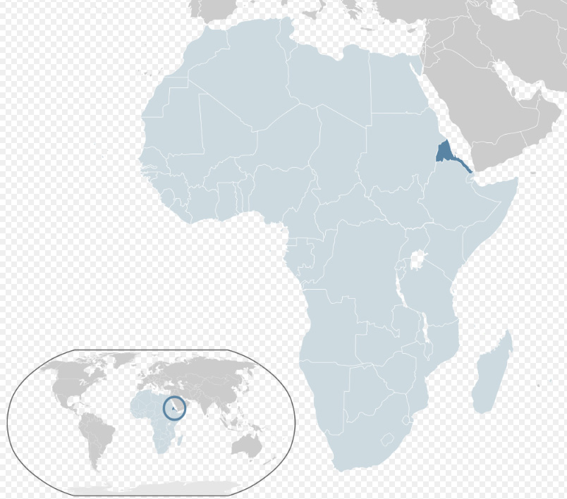 Эритрея на карте.