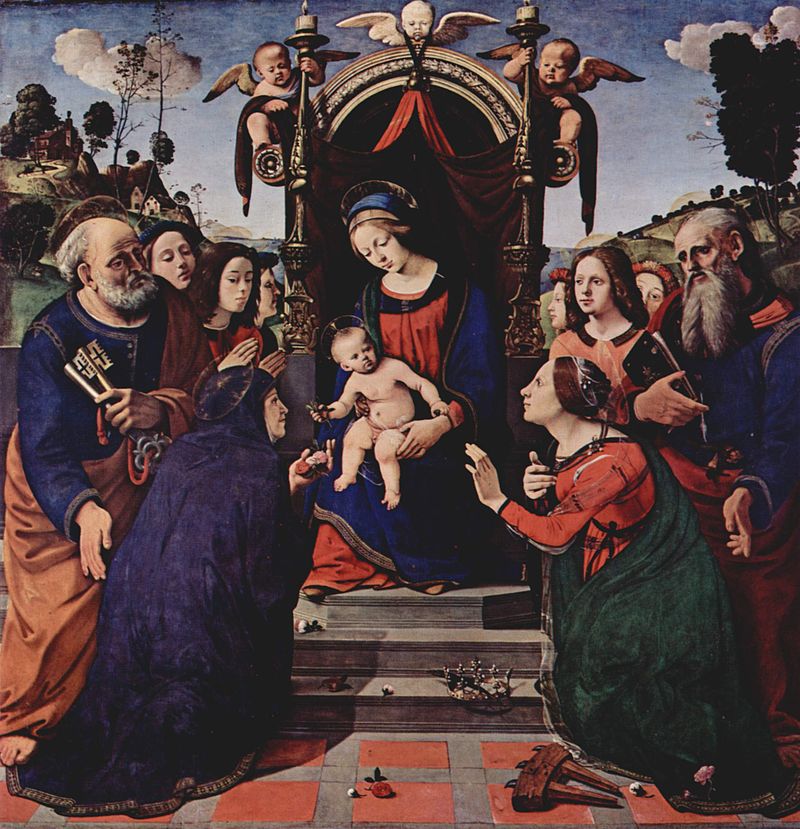 Пьеро ди Козимо. Мадонна с младенцем, ангелами и святыми