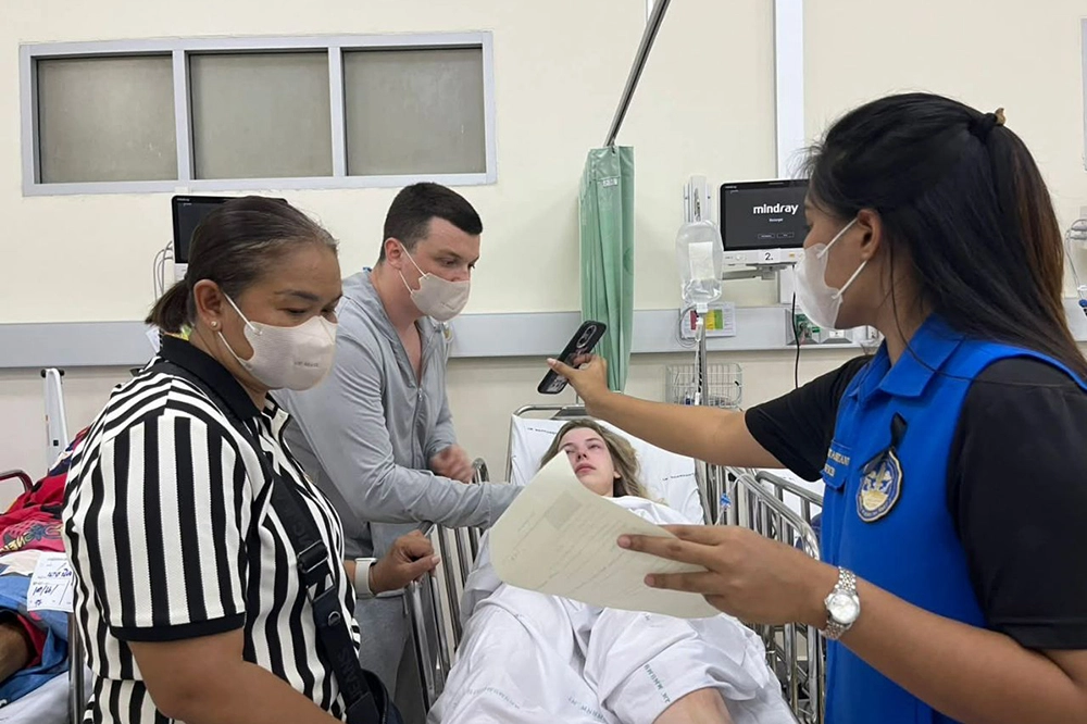 Пострадавшая в результате ДТП в провинции Канчанабури в Таиланде.