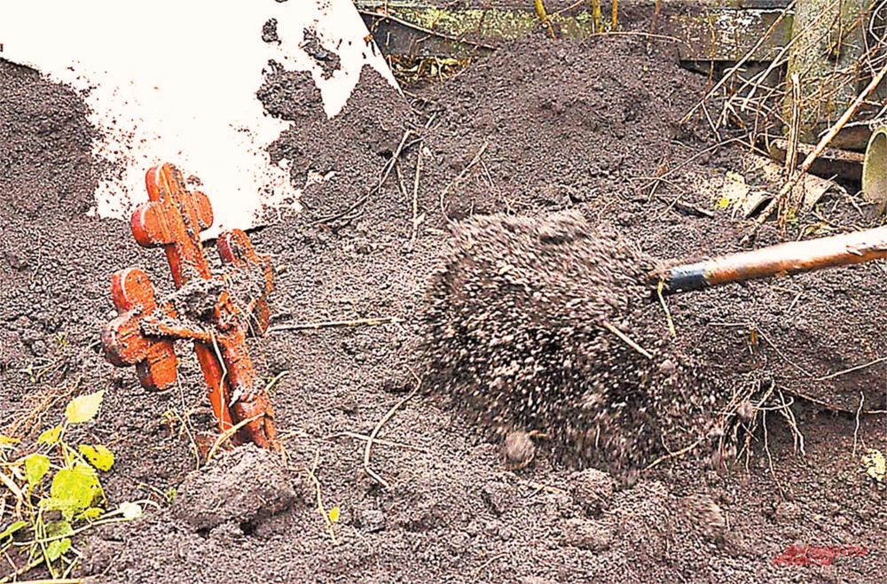 Крест – ориентир, по которому удалось найти временное захоронение.