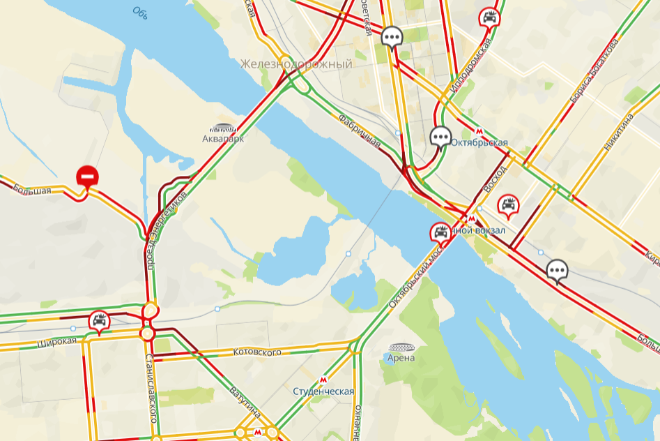 Карт 10 новосибирск. Пробки вечером в Новосибирске весной.