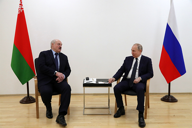 Президент РФ Владимир Путин и президент Белоруссии Александр Лукашенко.