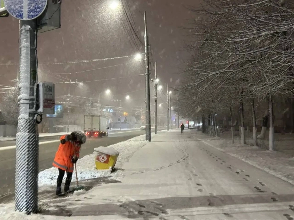 Снег в Краснодаре 12 января. 