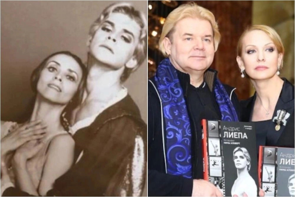 Андрис Лиепа и Людмила Семеняка / кадр из программы «Судьба человека»; Андрис Лиепа и Илзе Лиепа Книга «Андрис Лиепа. Автографы и имиджи» родилась из серии снимков, балетные позы для которых взяты из известных постановок.