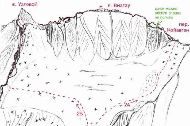 К пику ведут два маршрута категорий 2А и 2Б.