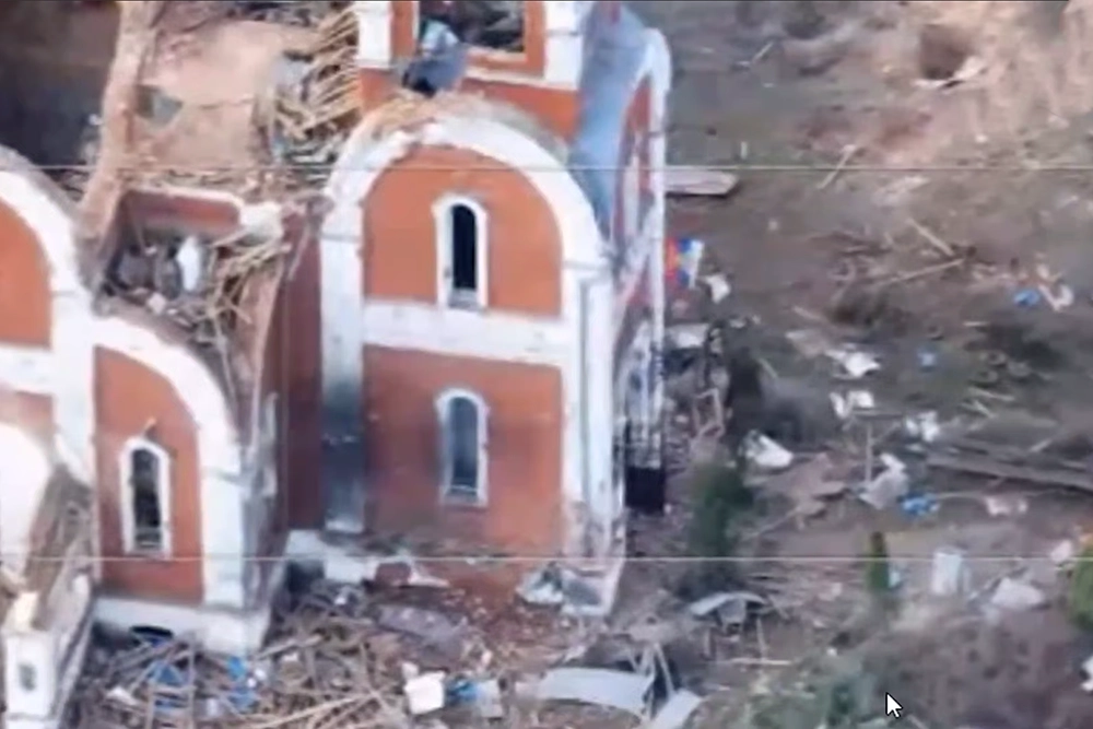 Храм в освобождённом российскими военными селе Гуево.
