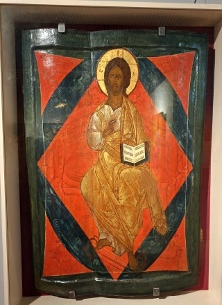 Спас в силах из Успенского монастыря в Свияжске XVI века. Искусствоведы считают, что Малевич в своем