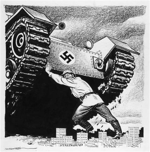 Сталинградская битва в политических карикатурах