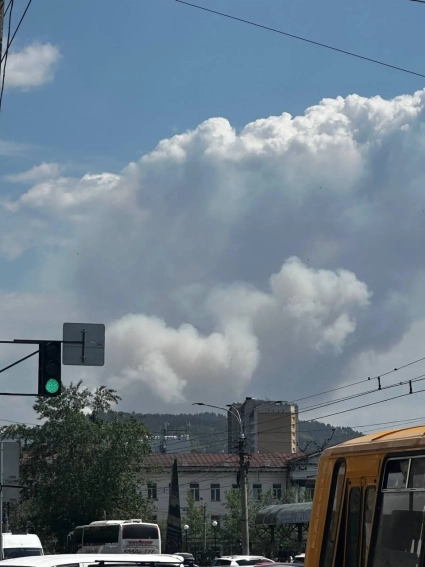 Дым от пожара был виден в центре Читы