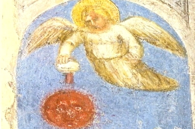 Четвёртый ангел на средневековой итальянской фреске.
