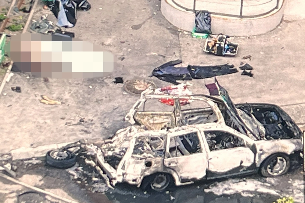 Место взрыва автомобиля в Балашихе, где погиб Ярослав Москалик.