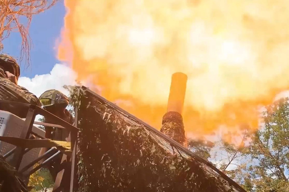 Самоходный миномет «Тюльпан» на позиции